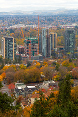 Wall Mural - High Rise Buildings Construction at South Waterfront in Portland OR USA America