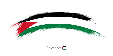 Sticker - Flag of Palestine in rounded grunge brush stroke.