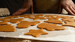 © drouk - The recipe for making ginger biscuits. Cut cookie dough.