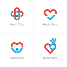 Four Health Care Logo With Heart Shape