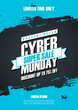 © FineVector - Cyber Monday Sale special offer poster with brush stroke background for commerce, business, promotion and advertising. Vector illustration.