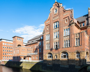 Sticker - houses near Herrengrabenfleet canal in Hamburg