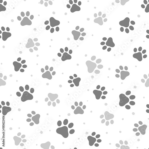 Cotton fabric Paw Seamless Pattern Vector