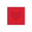 heart shaped condom icon- vector illustration