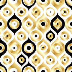 Wall Mural - art deco seamless vintage wallpaper pattern. geometric decorative background. golden metallic geomet