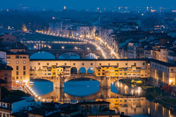 Wall Mural - panoramic view of florence city at sunrise, italy