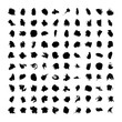 © Dasha Yurk - black vector brush strokes of paint on white background, smear of paint