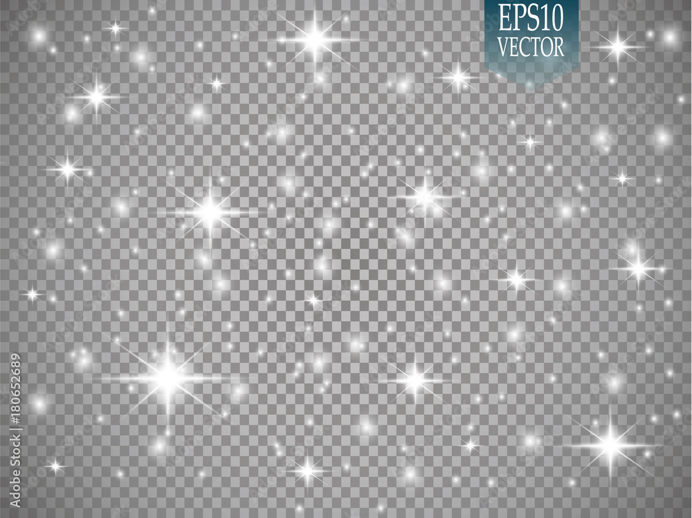 Vector white glitter wave abstract illustration. White star dust trail ...