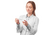 © Kabardins photo - Doctor woman in white lab coat with thermometer