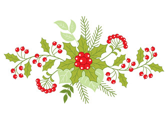 Wall Mural - Vector Christmas Floral Bouquet