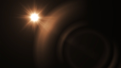 Wall Mural - abstract lens flare light over black background