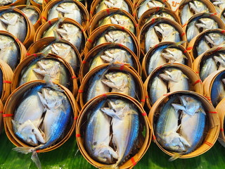 Mackerel in a wooden jug