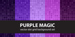 Polka dot pattern set Purple Magic. Vector seamless geometric dot backgrounds