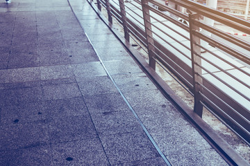 Wall Mural - close up image of walkway and metal railing