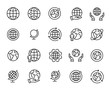 © dstarky - Simple set of globe related outline icons