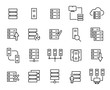 Modern outline style server icons collection
