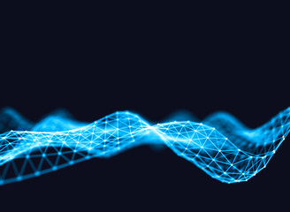 Wall Mural - abstract futuristic geometrical and science color neon background with space for copy. plexus connec
