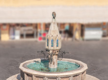 Public View Of Beautiful Fountain In Rhodes Town Of Greek Island