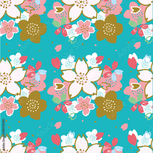 シームレス パターン 花柄 桜 Stock Vector Adobe Stock シームレス パターン 花柄 桜 Stock Vector Adobe Stock