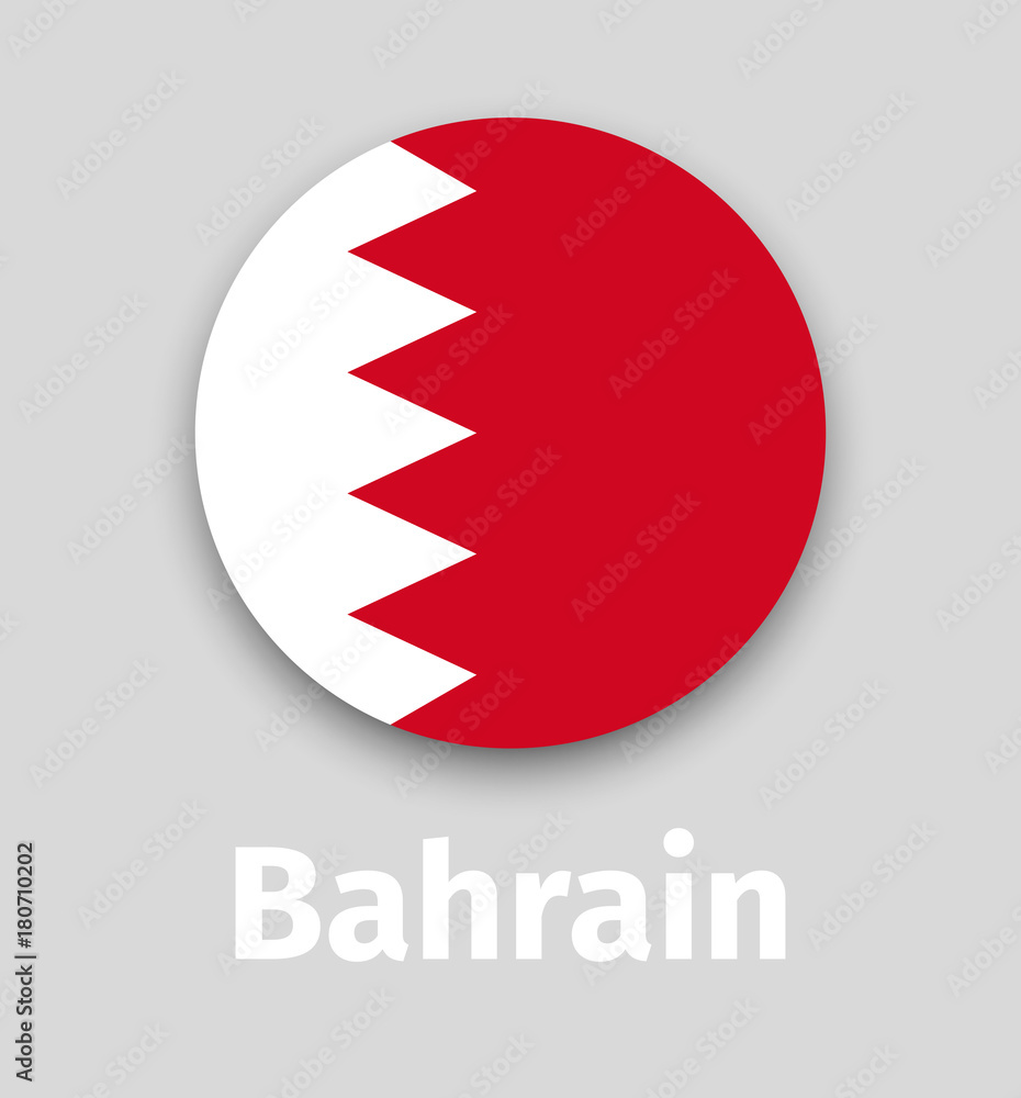 Bahrain flag, round icon Stock Vector | Adobe Stock