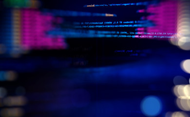 screen with software developer code.