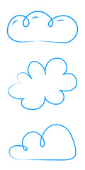 Wall Mural - collection of hand drawn cloud icons. vector.