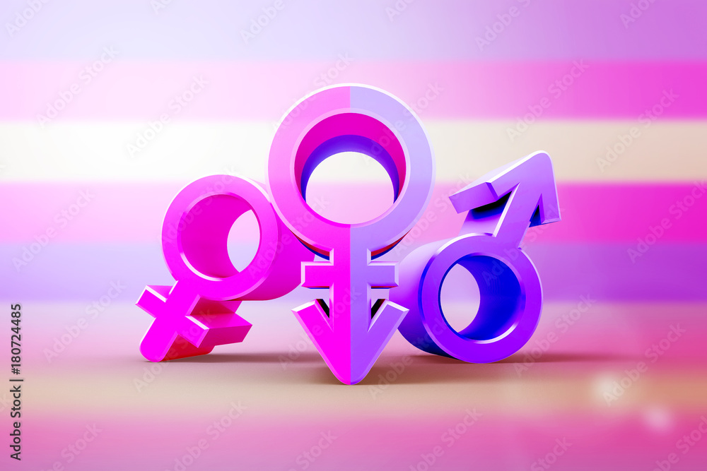 Random Gender Signs Set of gender symbols with stylized silhouettes, male, female and ...
