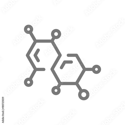Fotografía Simple chemistry formula and molecule line icon