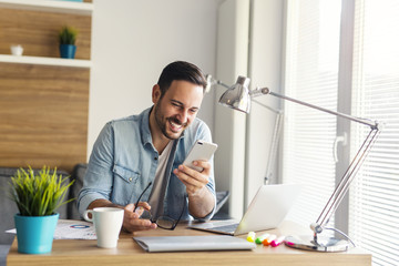 Wall Mural - Freelancer working from home