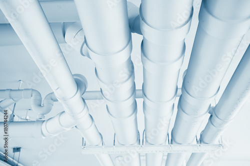 Water pipe engineering, clean line watering transport system in the building Poster Mural XXL