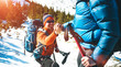 © zhukovvvlad - Two climbers in the mountains.