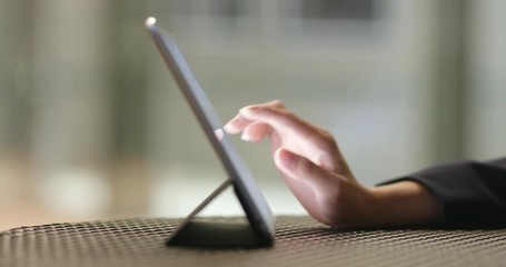 Working on digital tablet computer