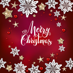 Wall Mural - merry chistmas red card