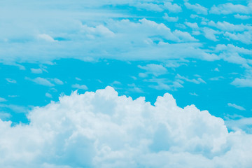 Blue beautiful bright sky with group of cloud, use for background, nature concept