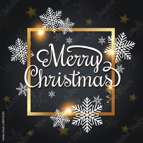 Fotografía Christmas greeting card with snowflakes