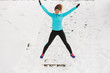 © Voyagerix - Young girl jumping on the snow.