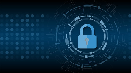 Cyber technology security, network protection background design, vector illustration