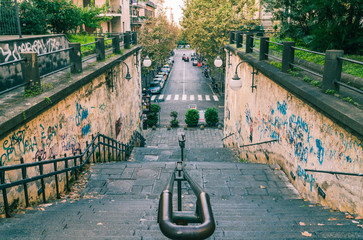 The streets of Naples, Italy, on a Sunday morning