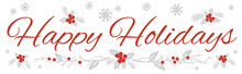 Happy Holidays Wide Banner On White Background 1