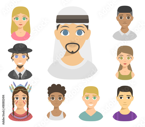 Cool Avatars Different Nations People Portraits Ethnicity