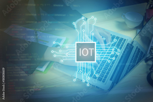 Internet Of Things Iot Concept Businessman Offer Internet Of