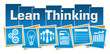 Lean Thinking Business Symbols Blue Squares Stripes 