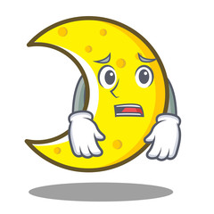 Sticker - Afraid crescent moon character cartoon