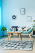 © Photographee.eu - Blue, cozy living room