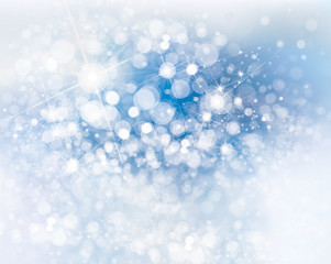 Wall Mural - vector snow, lights, blue background.