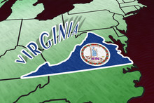 Virginia State Illustration In Perspective USA Map