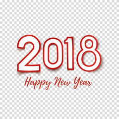 Sticker - Happy New Year 2018 abstract design template.