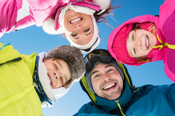 Wall Mural - Happy winter family