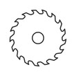 Circular saw blade linear icon