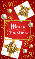 Wall Mural - Merry Christmas red background